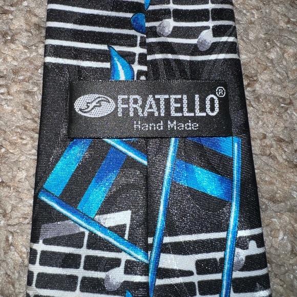Musical Note Black and Blue Tie - Picture 3 of 7